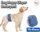 Dog Puppy Nappy Diaper Belly Wrap Sanitary pants /  5 Sizes  Blue