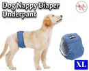 Dog Puppy Nappy Diaper Belly Wrap Sanitary pants /  5 Sizes  Blue