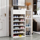 10 Tiers Wooden Shoe Rack Cabinet "White"