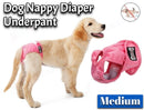 Female Pet Dog Puppy Washable Diaper Pants Sanitary Nappy " 5 Sizes (PINK)
