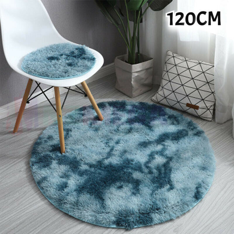 Floor Rug Round Diameter 100cm/120cm Dark Grey Tip