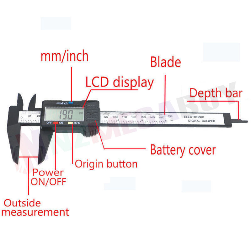 Vernier Caliper Digital LCD Gauge Electronic Micrometer Measuring Tool*  150mm