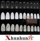 500 French False Nail Art Tips Full Round Acrylic *White