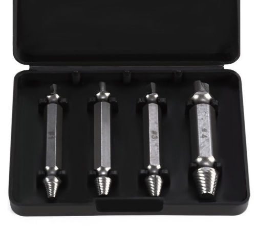 4pcs Damaged Screw Extractor Bolt Remover Tool Drill Bits Set