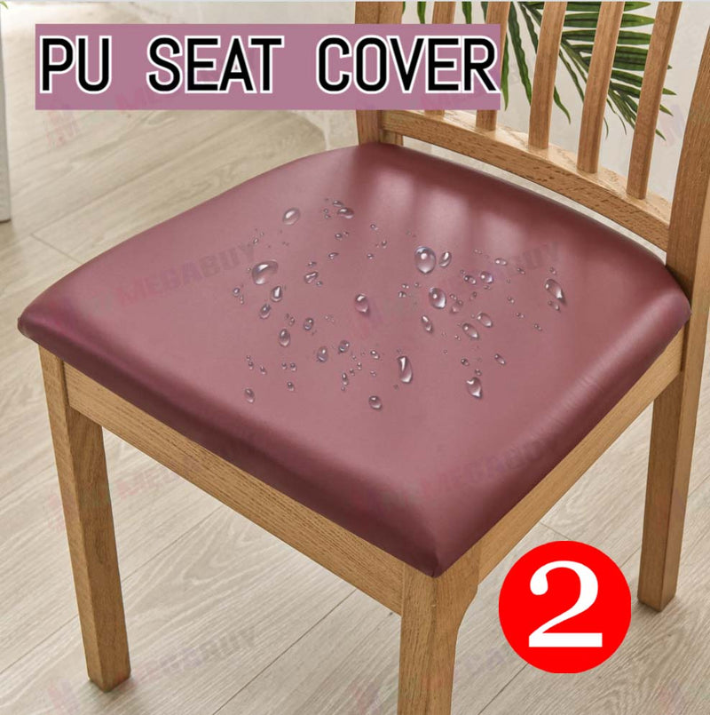 Stretch PU Chair Cover Leather Stretch 1pc,2pc * Red