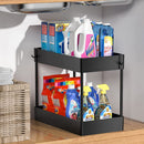 Under Sink Organizer Rack adjustable steel Black