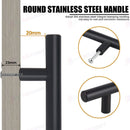 Kitchen Cabinet Door Handles Matte Black Stainless Steel Door Drawer Pull T Bar*Black   8 Sizes