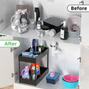 Under Sink Organizer Rack adjustable steel Black