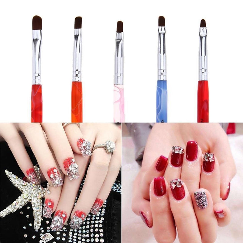 Nail brush pen, nail arts, 5pc Dual-Use Acrylic DIY Painting Dotting UV Gel pen