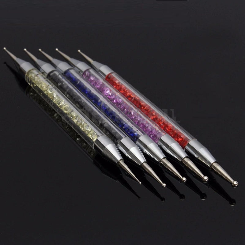 5Pcs 2 Ways Design Crystal Nail Art Dotting Pen*Nail Acc-- Dotting Crystal 1300 "