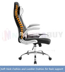 Premium PU Faux Leather Gaming Office Chair Black/White